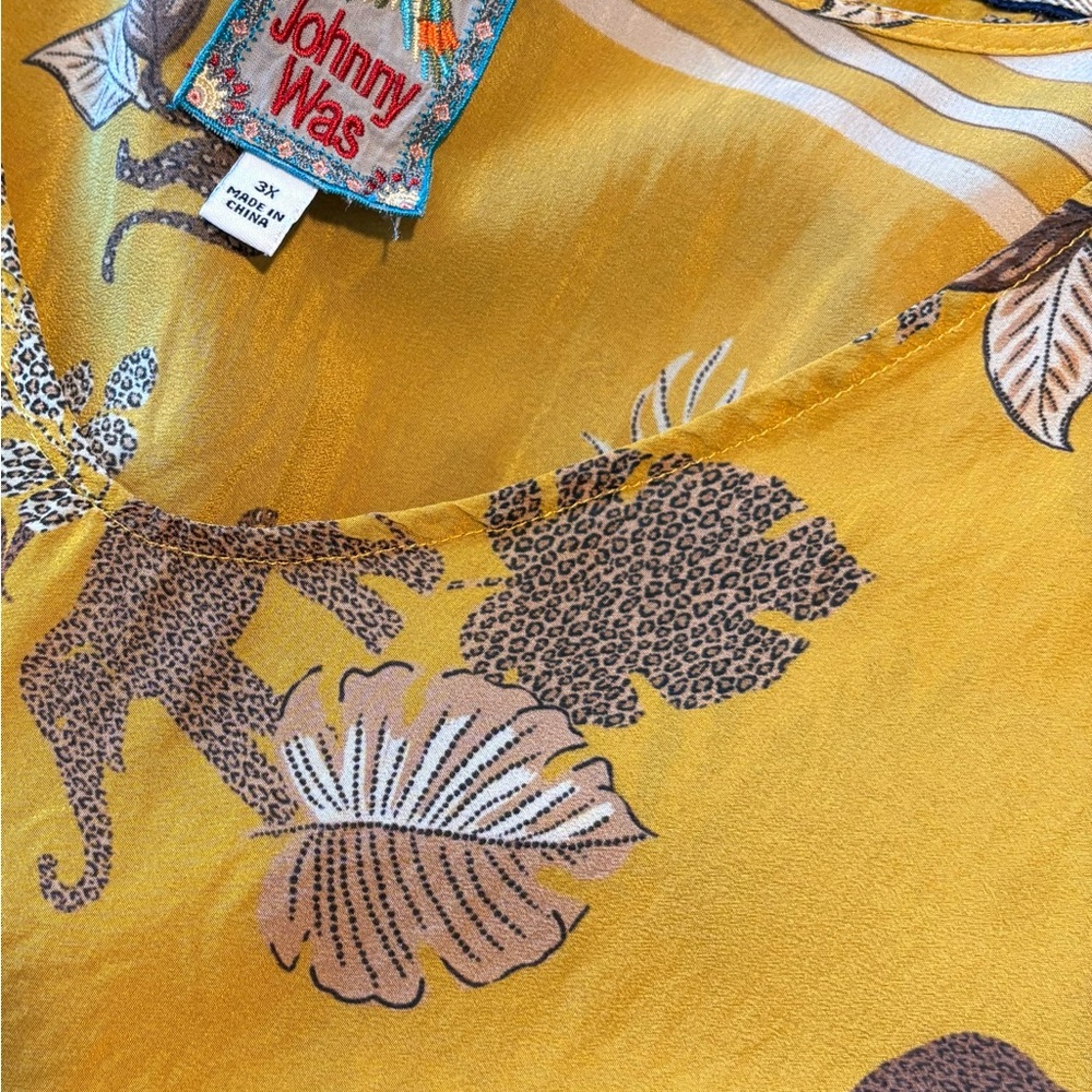 Johnny Was Tally Astrid 100% Silk Blouse | 3X